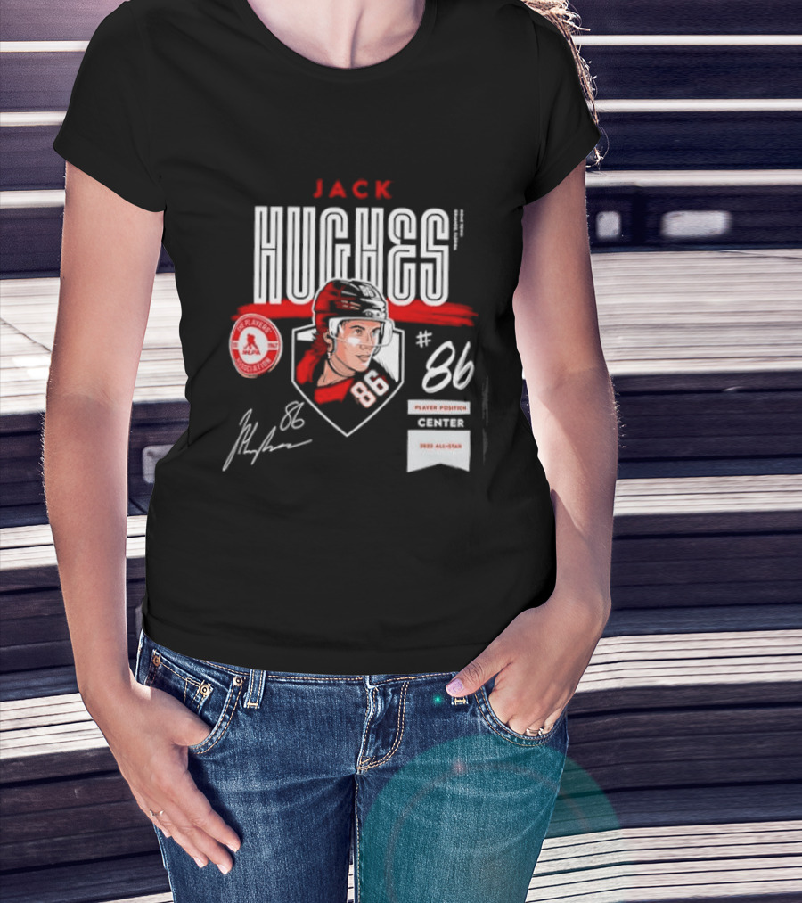 Jack Hughes NHLPA Signature 2023 All Star Center #86 T-Shirt