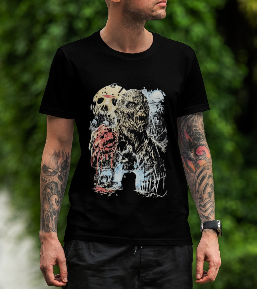 Jason Voorhees Classic Mask And Horror Icons Friday The 13th T-Shirt