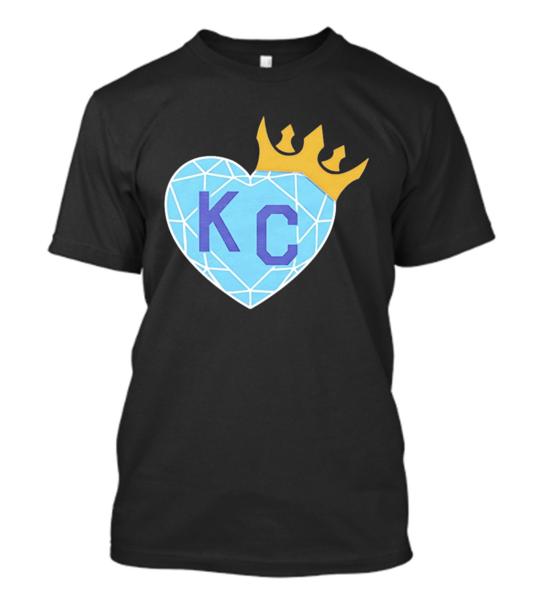KC Diamond Heart With Golden Crown T-Shirt