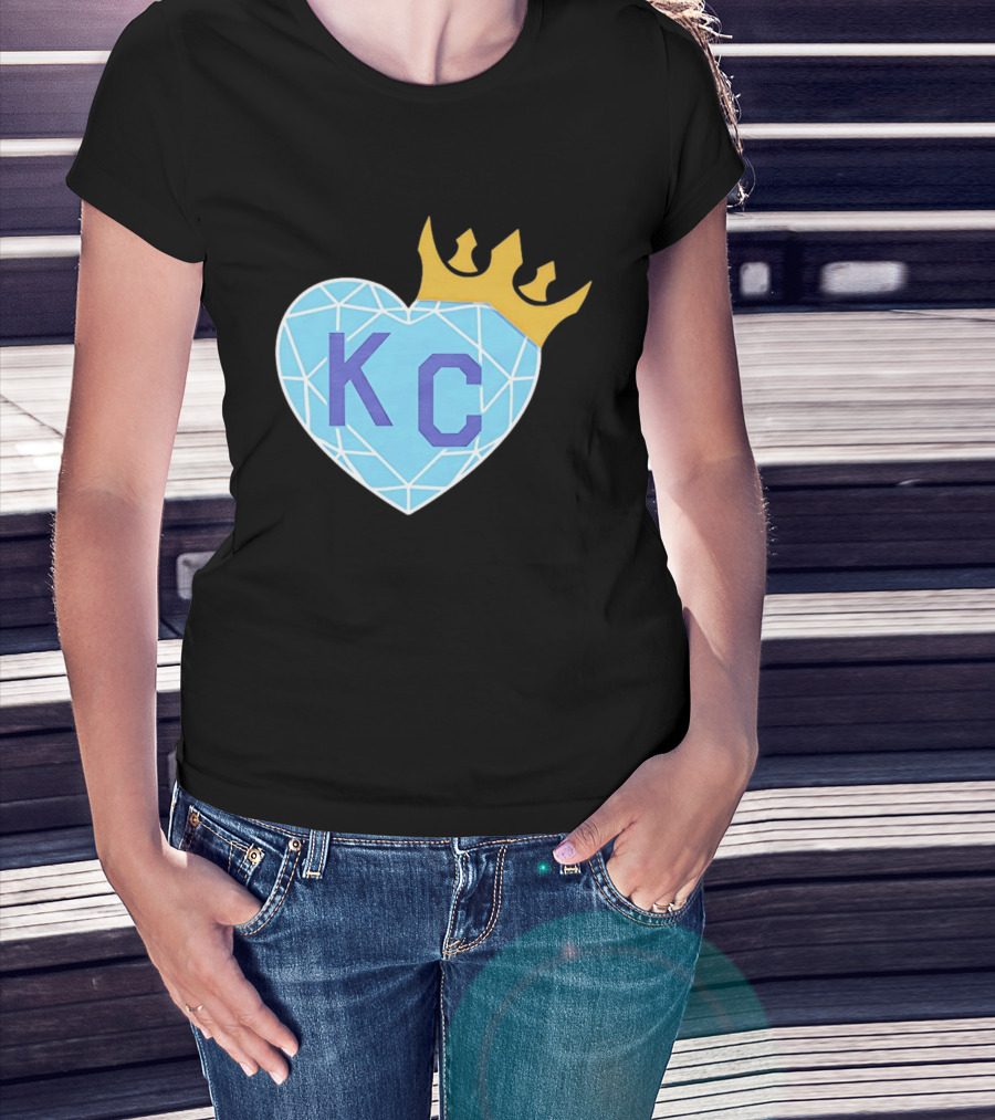 KC Diamond Heart With Golden Crown T-Shirt