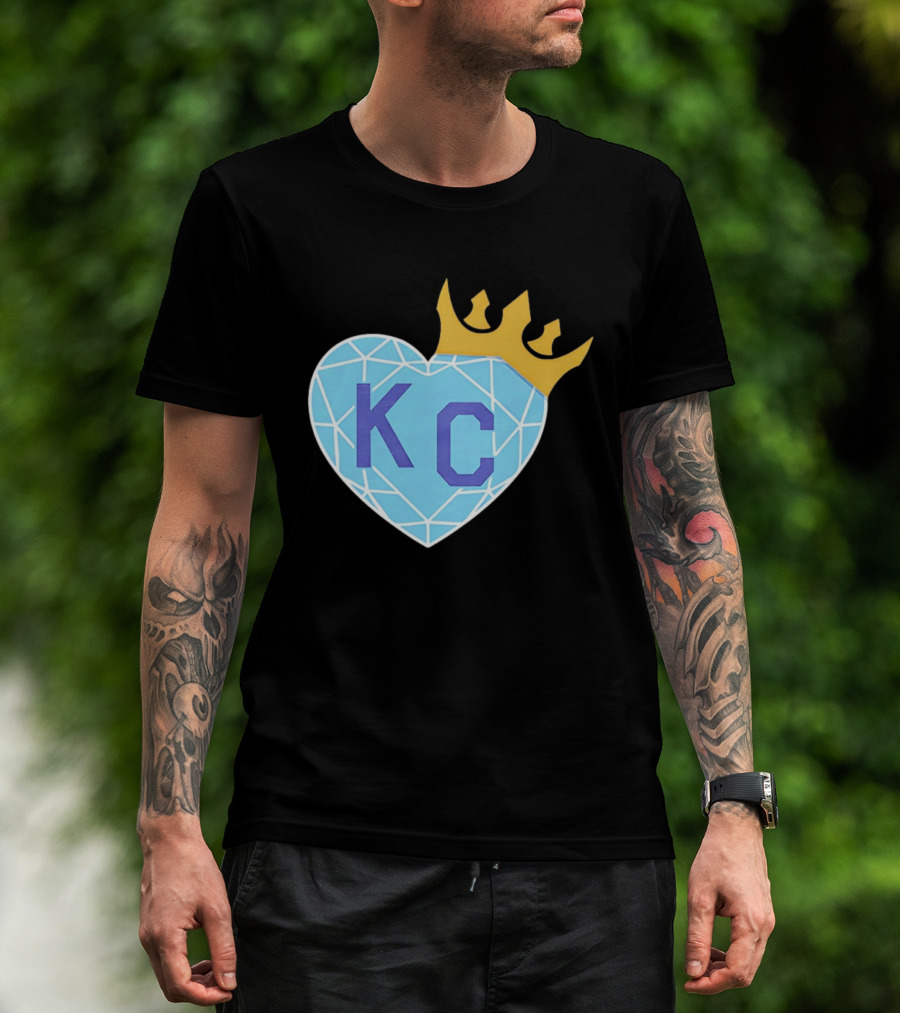KC Diamond Heart With Golden Crown T-Shirt