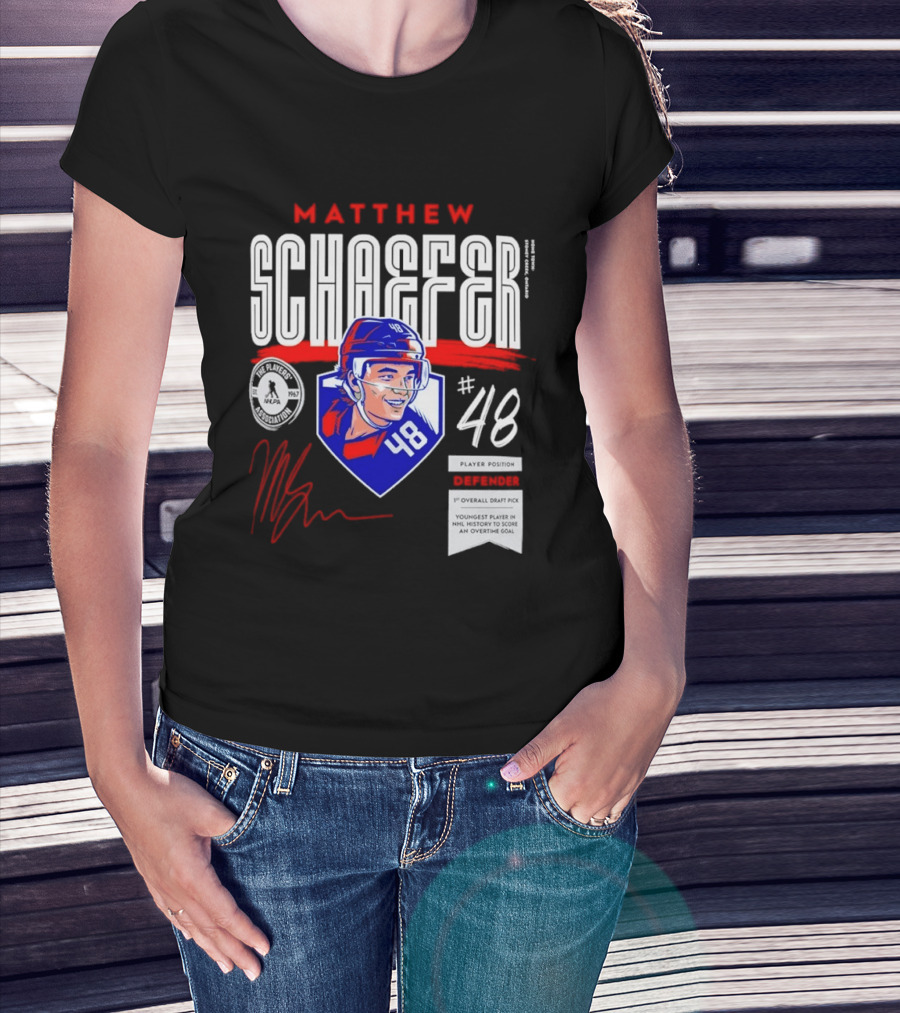 Matthew Schaefer No 48 NHLPA Defender 1st Overall Draft Pick T-Shirt