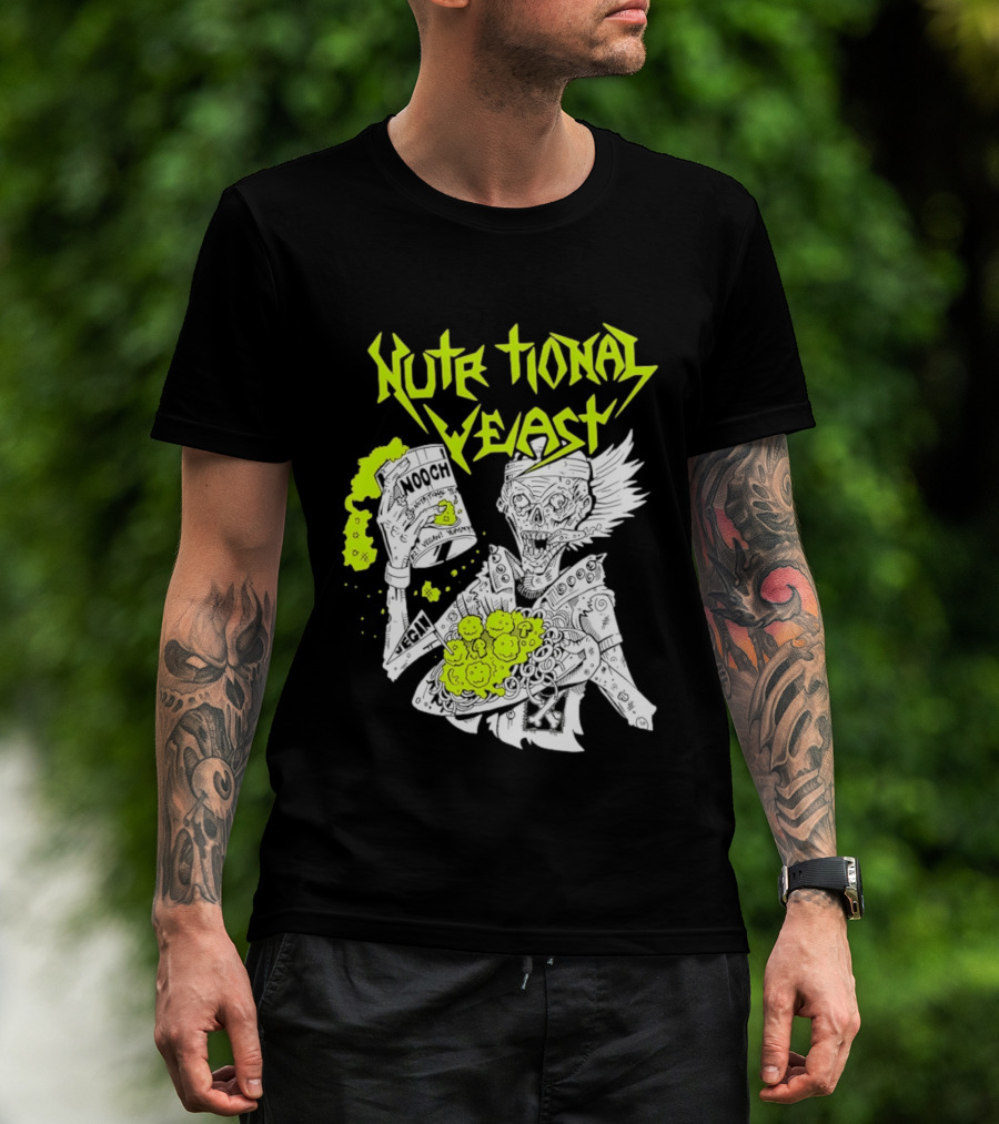 Nutritional Yeast Nooch Vegan Yummy B12 Skeleton T-Shirt