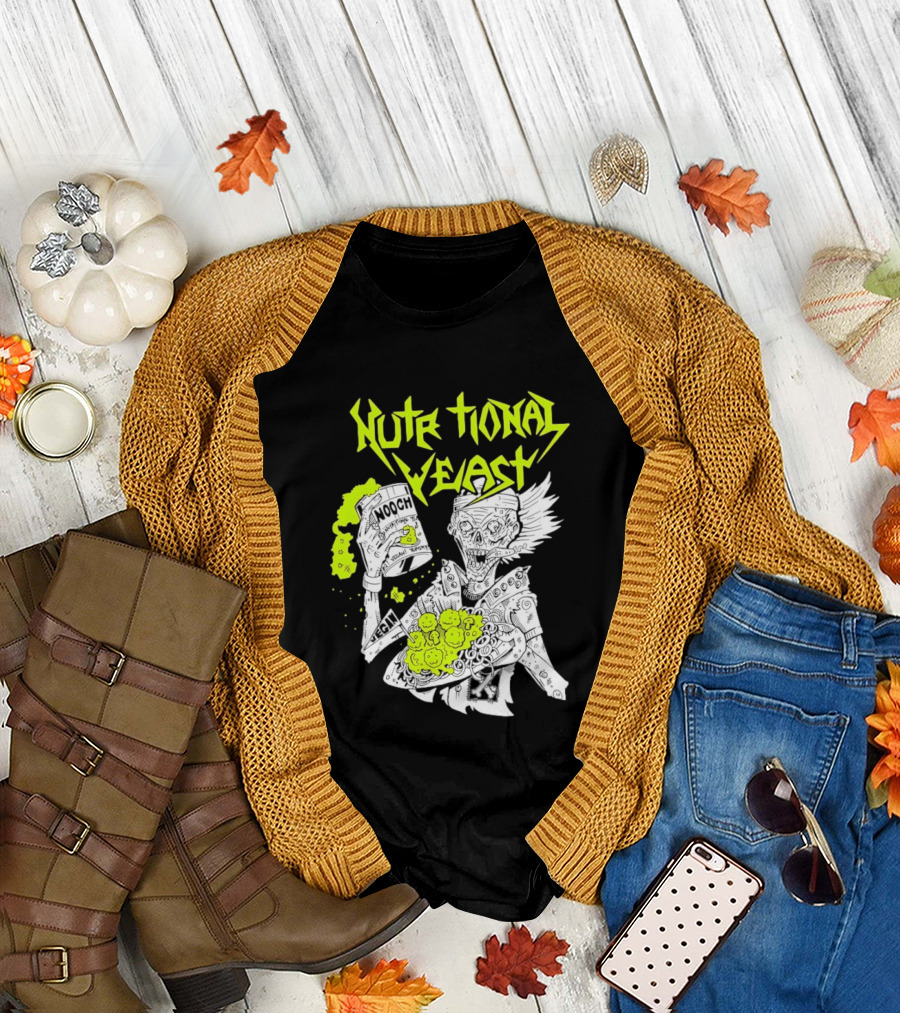 Nutritional Yeast Nooch Vegan Yummy B12 Skeleton T-Shirt
