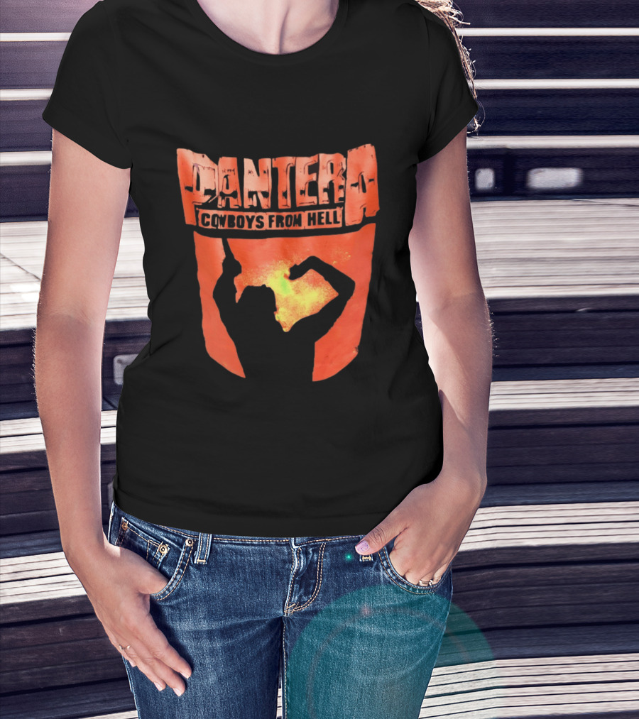 Pantera Cowboys From Hell Heavy Metal Distressed Skull T-Shirt