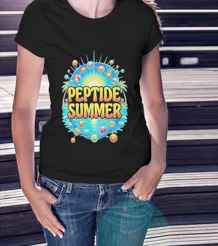 Peptide Summer Tropical Molecular Science Beach Vibe T-Shirt