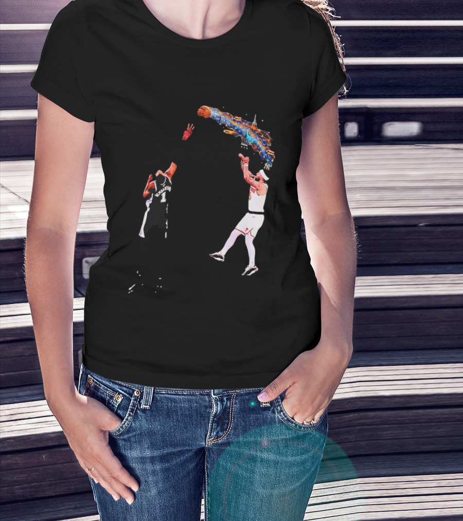 Wembanyama Vs New York Basketball Player Dynamic Showdown T-Shirt