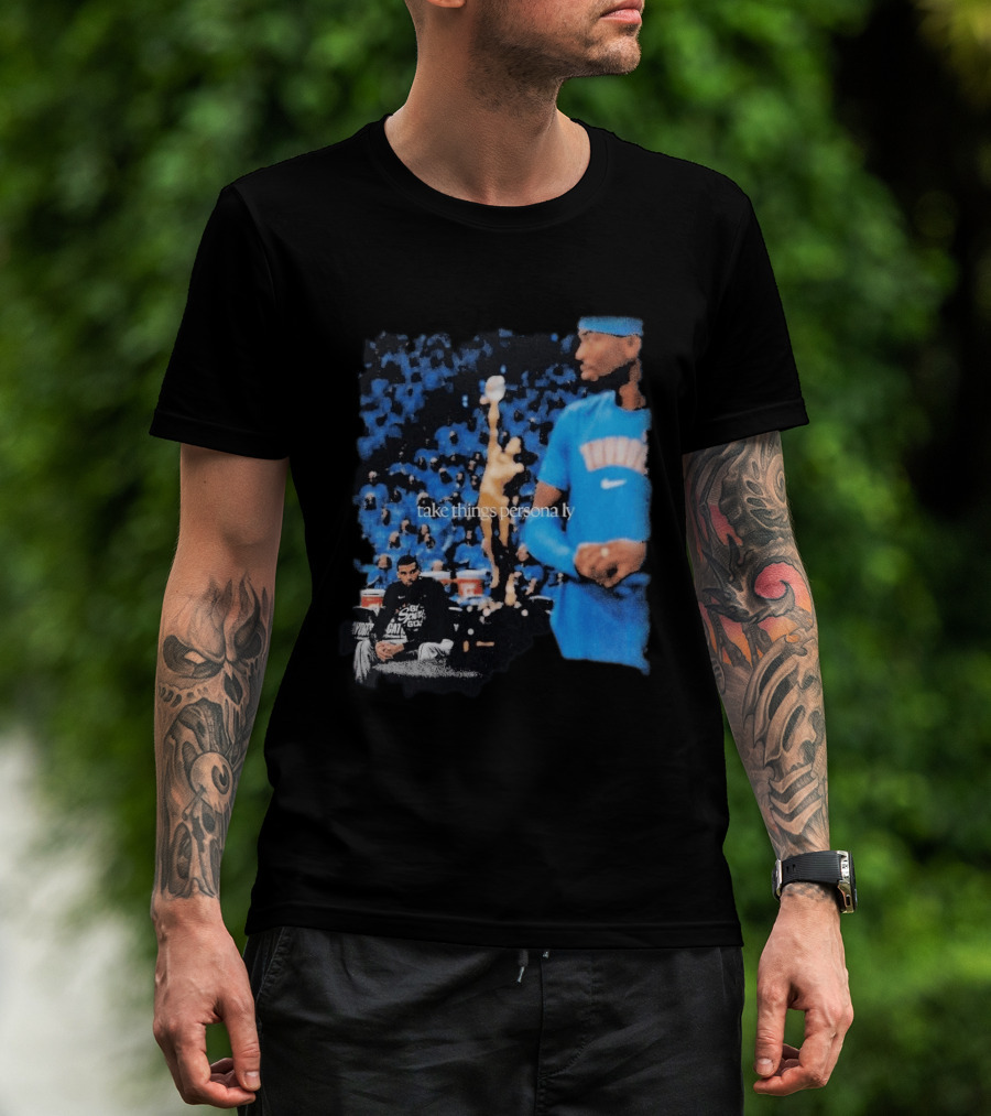 Shai Gilgeous Alexander Take Things Personally Blue Outfit And Black T-Shirt
