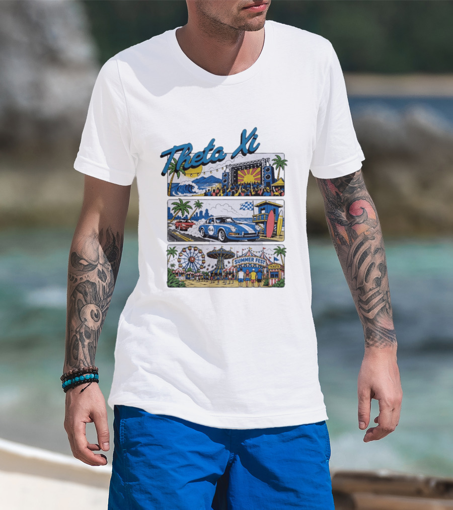 Theta Xi Summer Fest Beach Concert Car Show Ferris Wheel Tickets T-Shirt