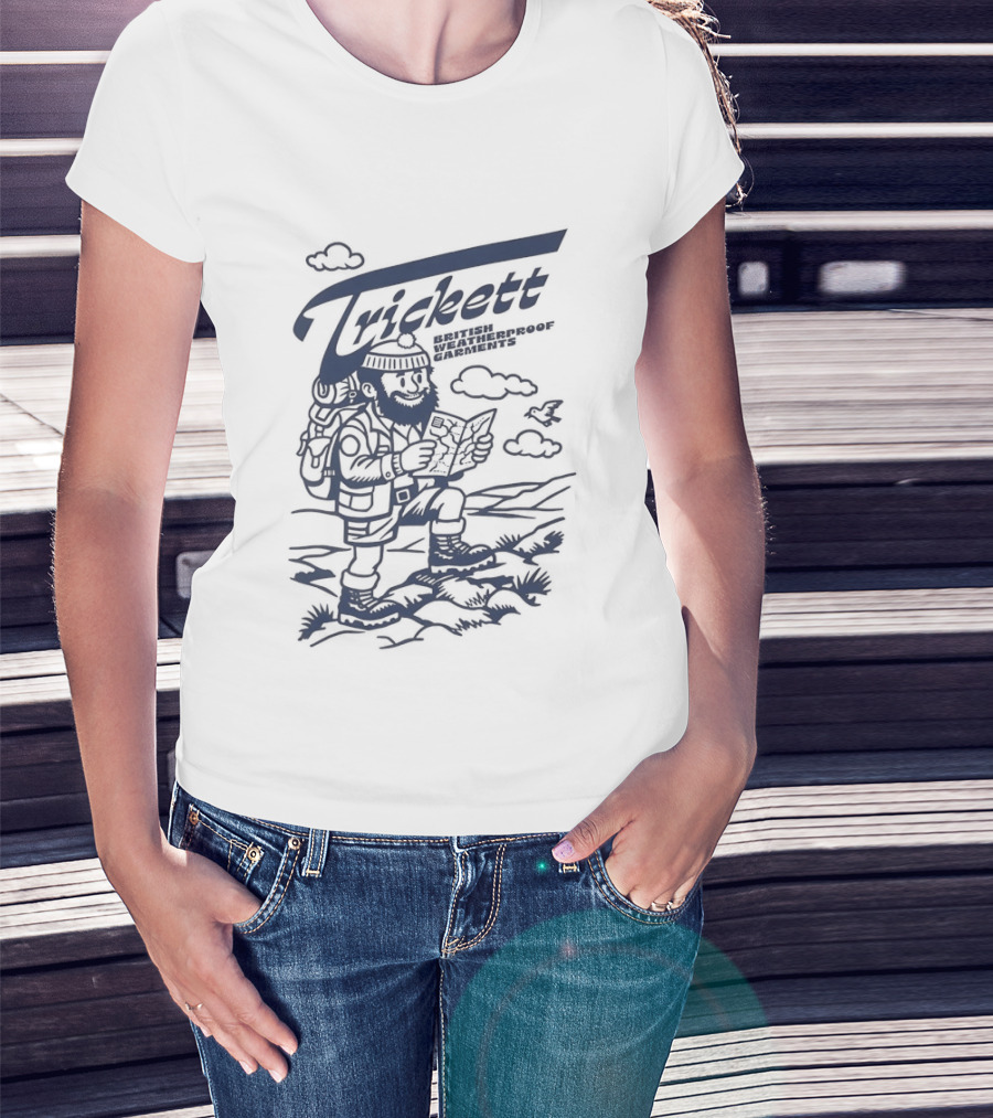 Trickett Hiker In British Landscape With Weatherproof Gear T-Shirt