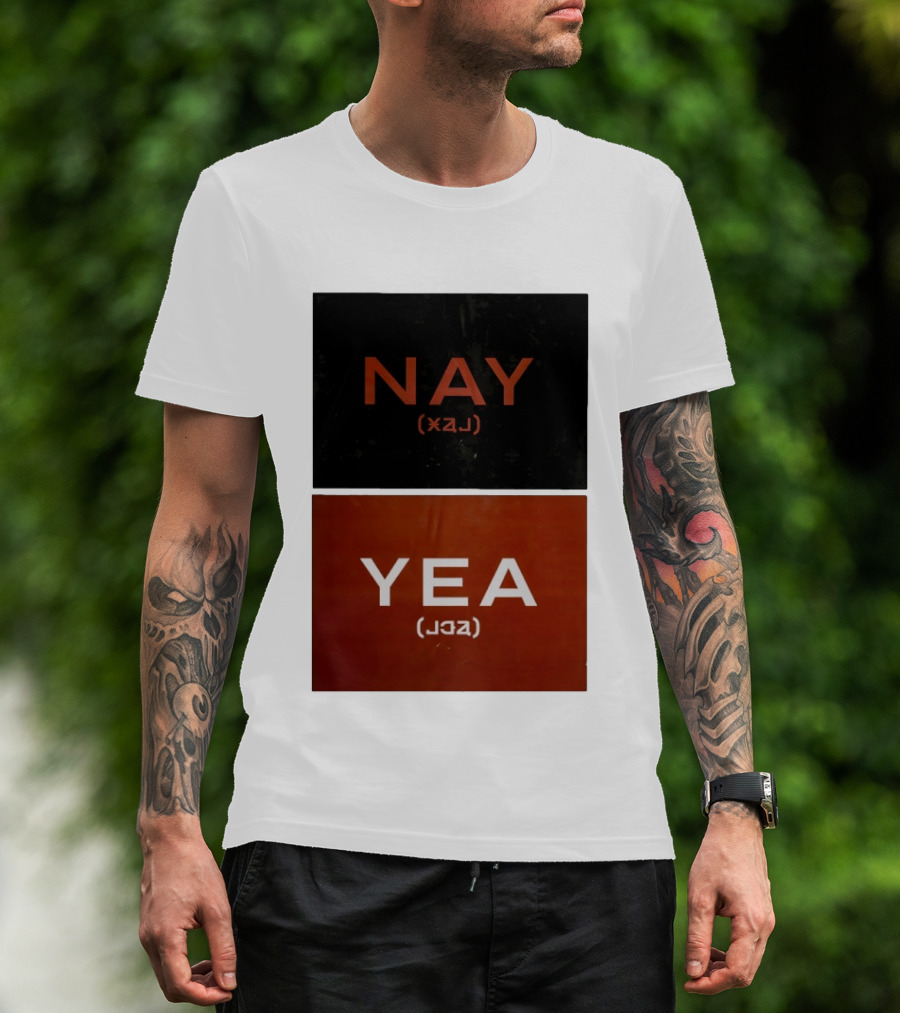 Nay Yea Minimalist Affirmation Negation Optical Illusion T-Shirt