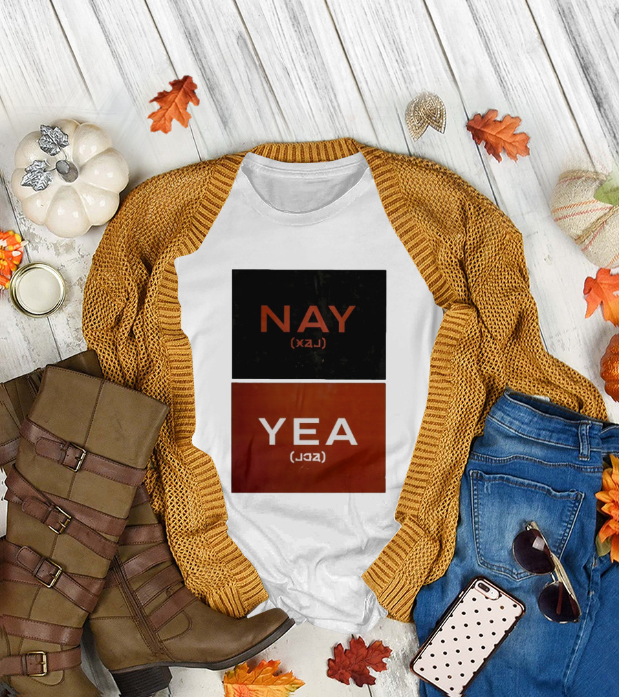Nay Yea Minimalist Affirmation Negation Optical Illusion T-Shirt