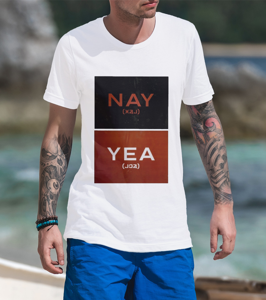 Nay Yea Minimalist Affirmation Negation Optical Illusion T-Shirt