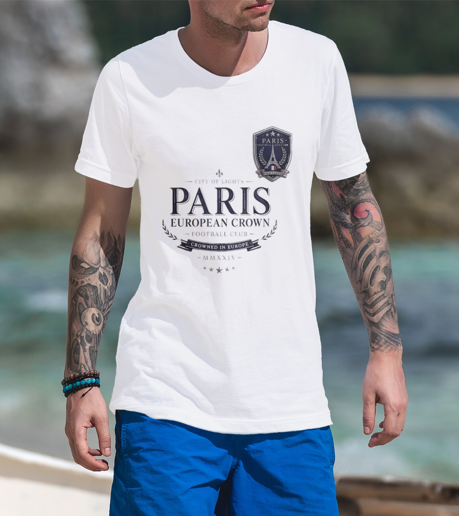 Paris City Of Light European Crown Football Club T-Shirt
