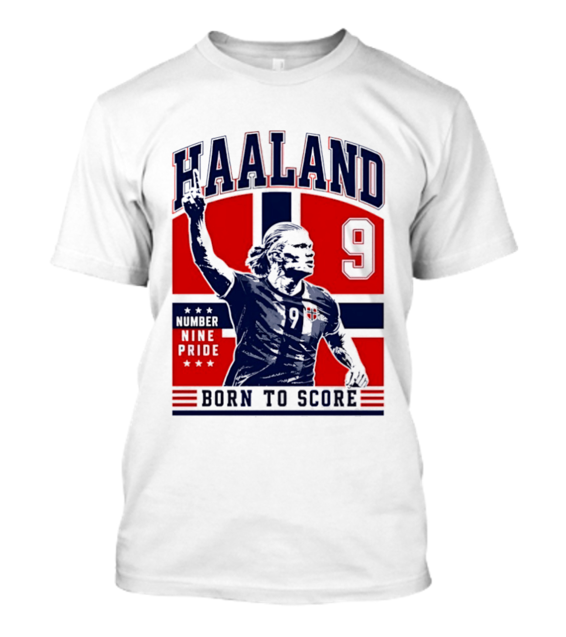 Haaland Norway Number Nine Pride Born To Score T-Shirt
