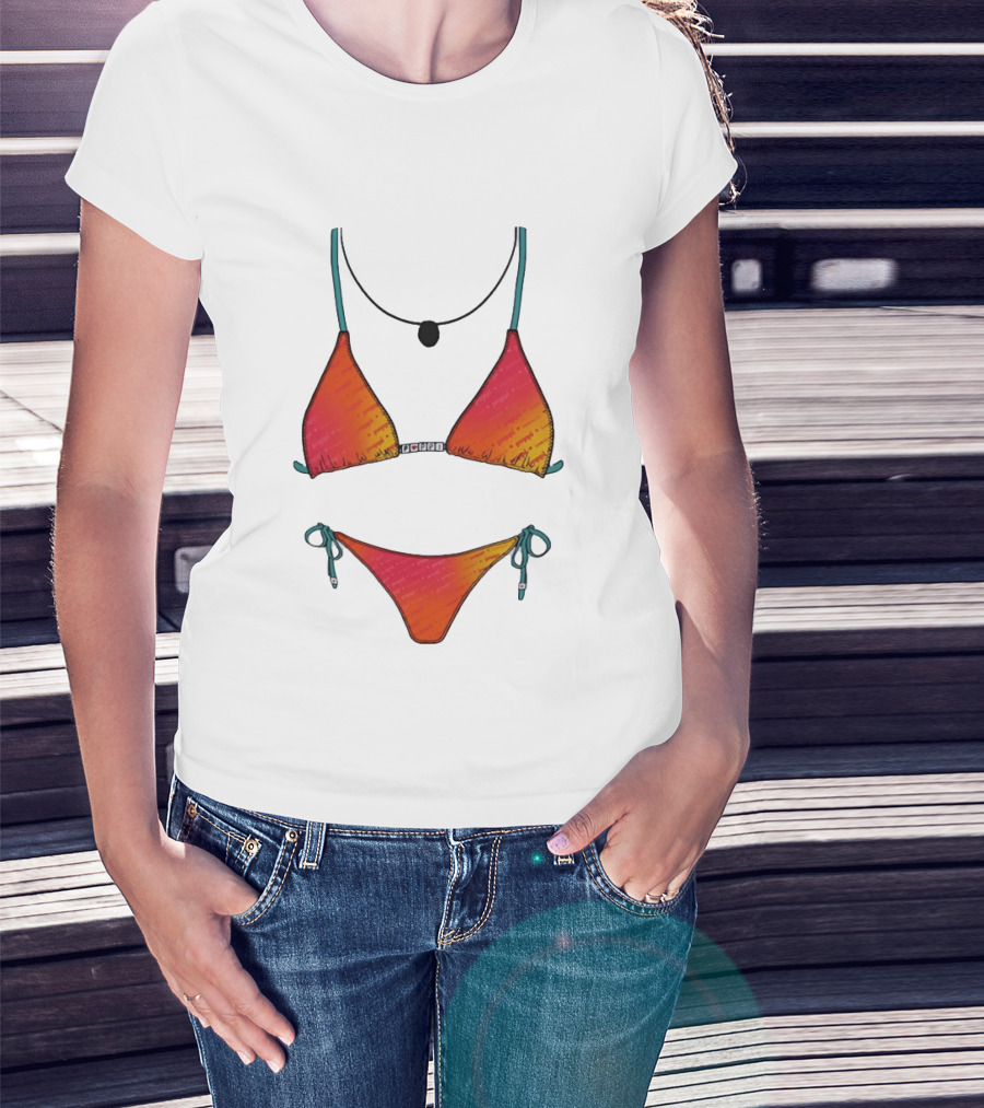 Poppi Bikini Swimsuit Colorful Summer Beachwear T-Shirt