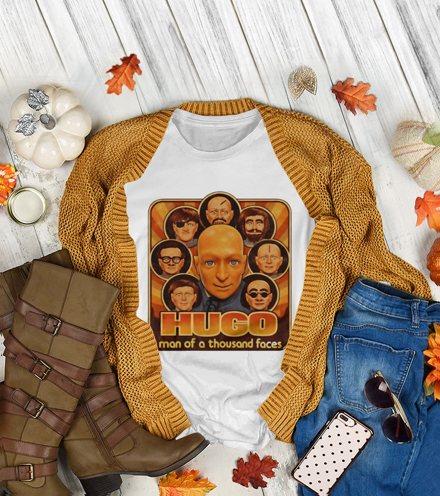 Hugo Man of a Thousand Faces Ventriloquist Dummy Mask Collection T-Shirt