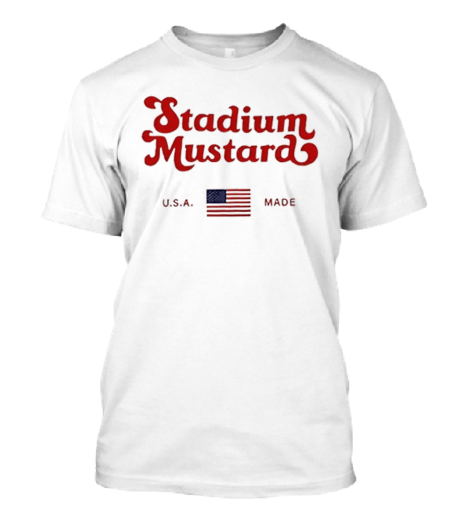 Stadium Mustard USA Made American Flag T-Shirt