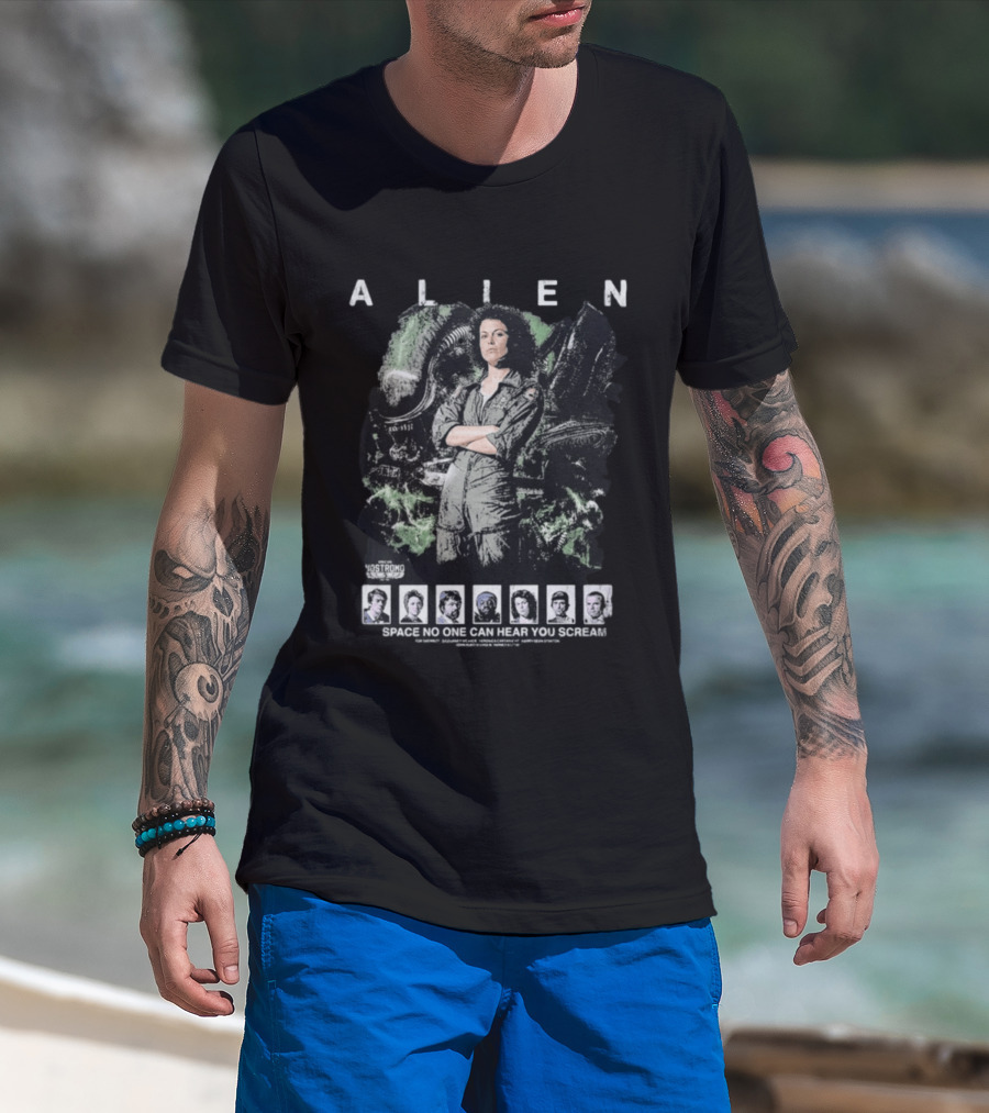 ALIEN Space No One Can Hear You Scream Nostromo Crew T-Shirt