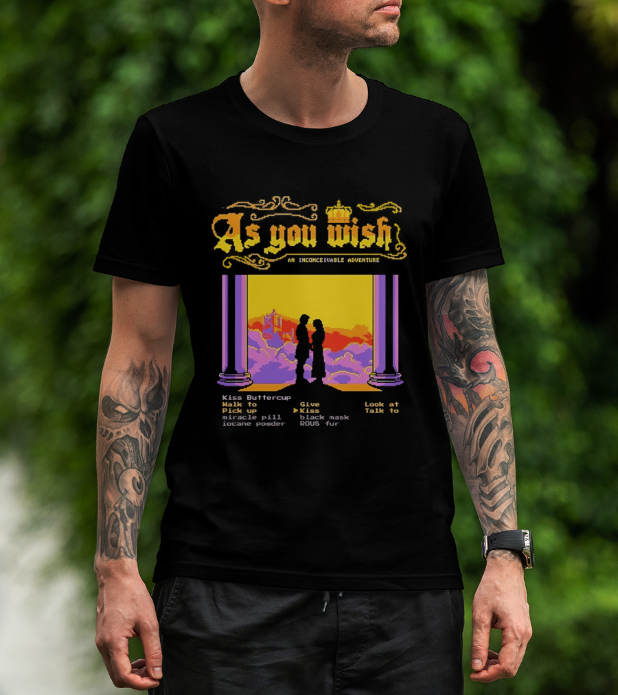 As You Wish An Inconceivable Adventure Princess Bride Castle Silhouette Clouds And Columns T-Shirt