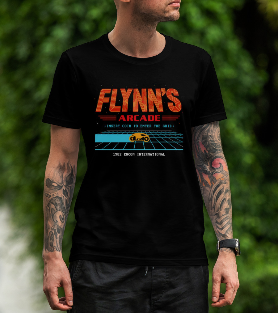Flynn's Arcade Where The Games Come To Life Tron 1982 Encom International T-Shirt
