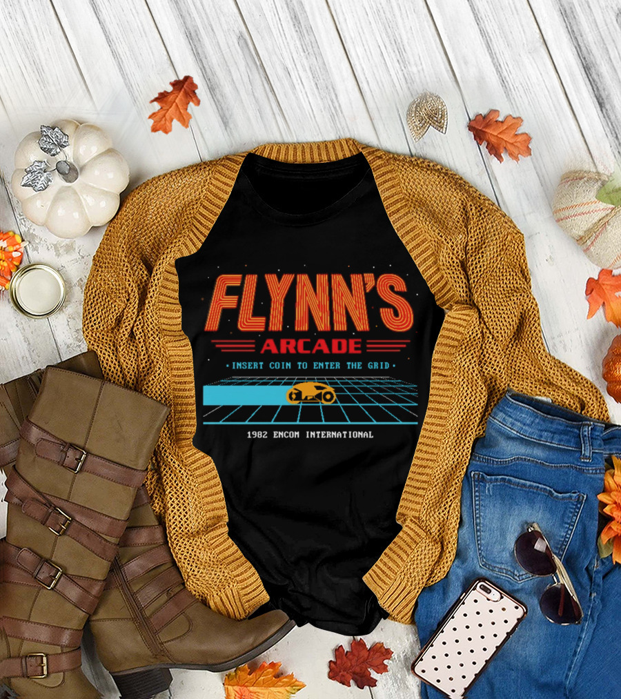 Flynn's Arcade Where The Games Come To Life Tron 1982 Encom International T-Shirt