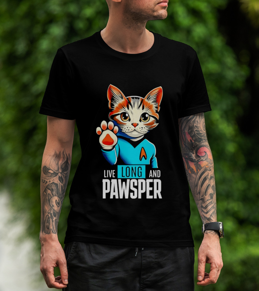 Cat Live Long And Pawsper Fun Feline Cosplay T-Shirt