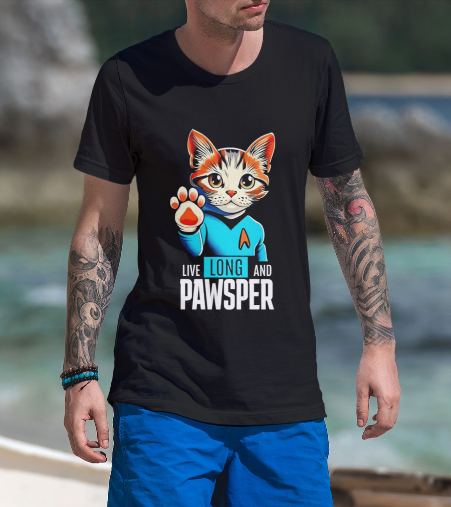 Cat Live Long And Pawsper Fun Feline Cosplay T-Shirt