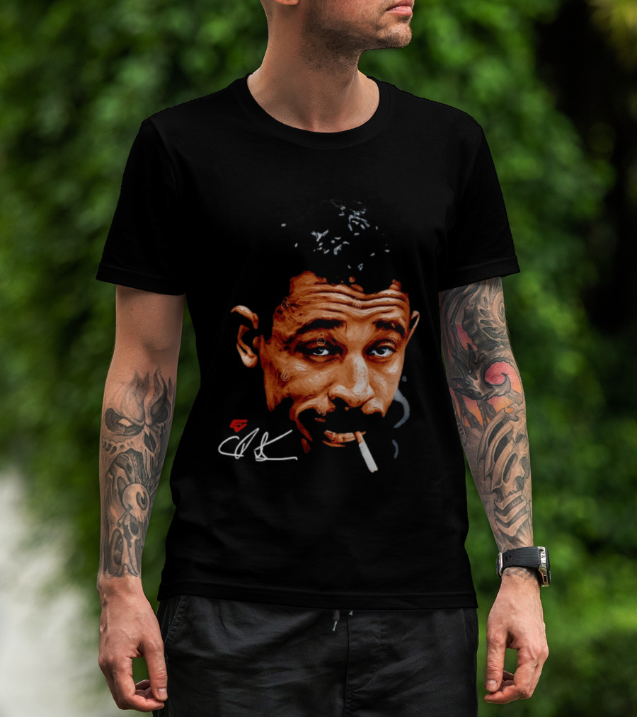 Charles Bukowski Cigarette Artwork CK Signature T-Shirt
