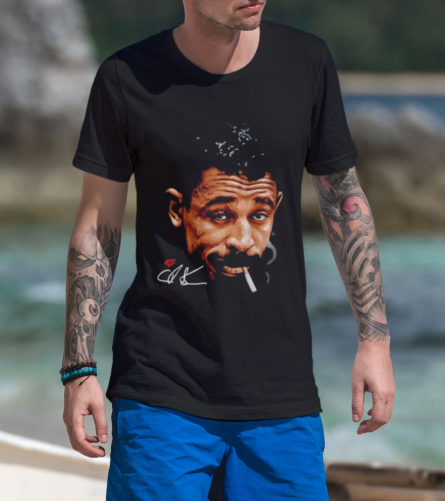 Charles Bukowski Cigarette Artwork CK Signature T-Shirt