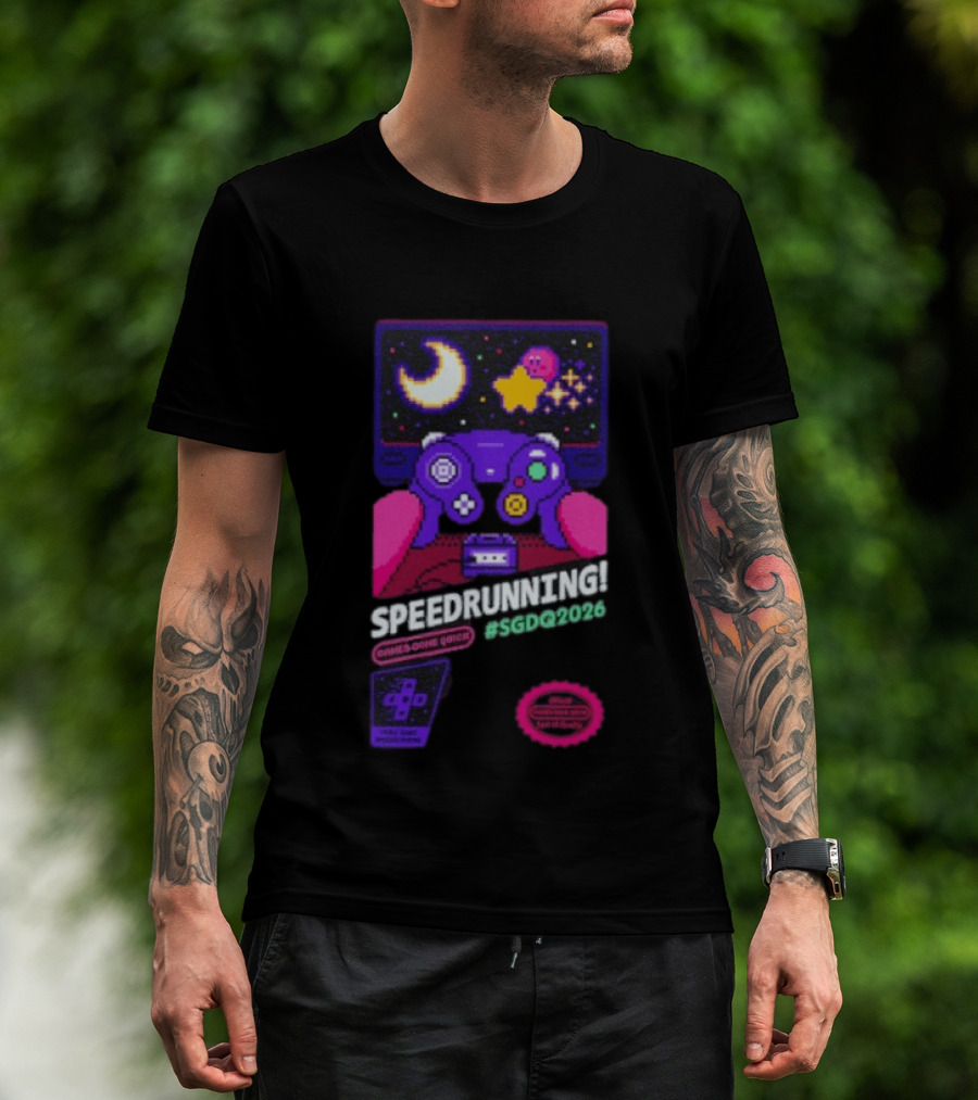 Games Done Quick Speedrunning 2026 Kirby Controller Retro Gaming T-Shirt