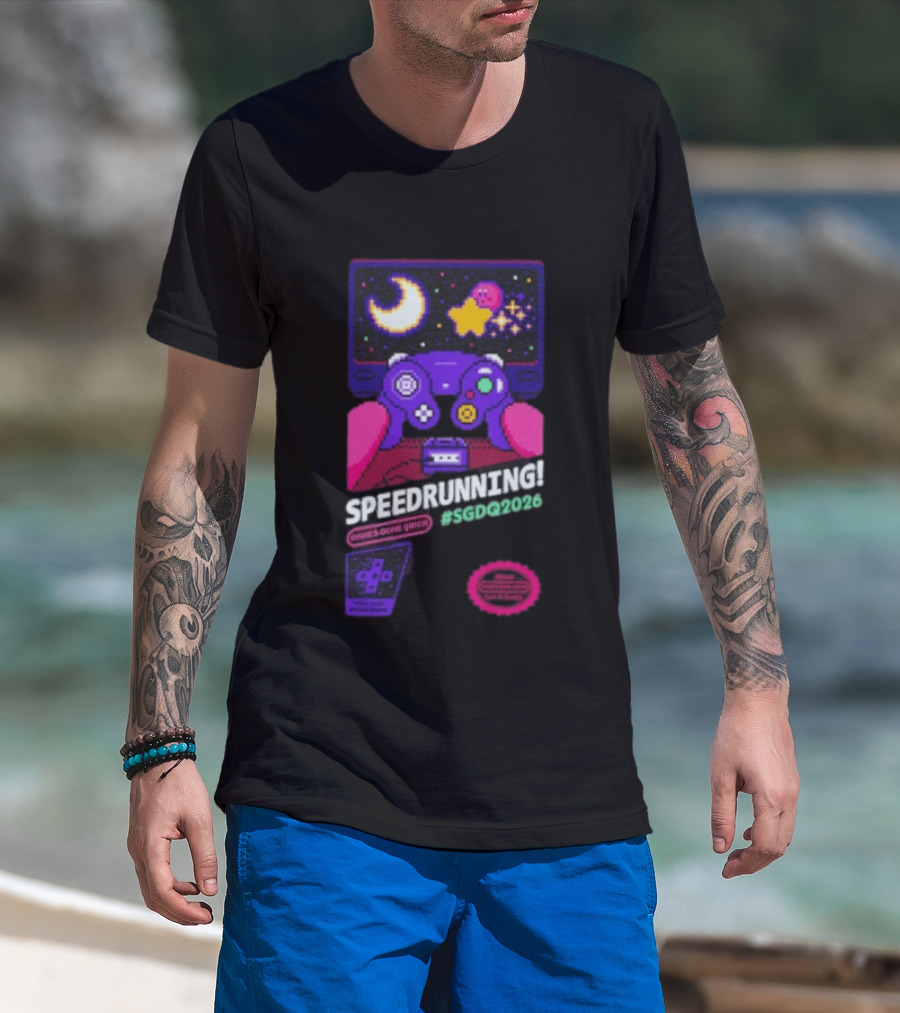 Games Done Quick Speedrunning 2026 Kirby Controller Retro Gaming T-Shirt