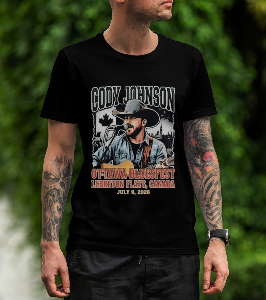 Cody Johnson Live Ottawa Bluesfest LeBreton Flats Canada July 9 2026 Country Music Event T-Shirt