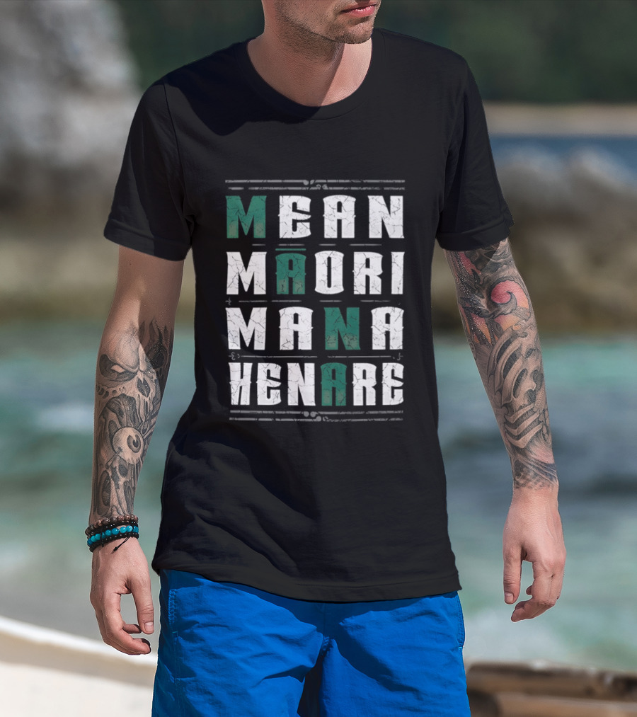 Mean Maori Mana Henare Distressed T-Shirt