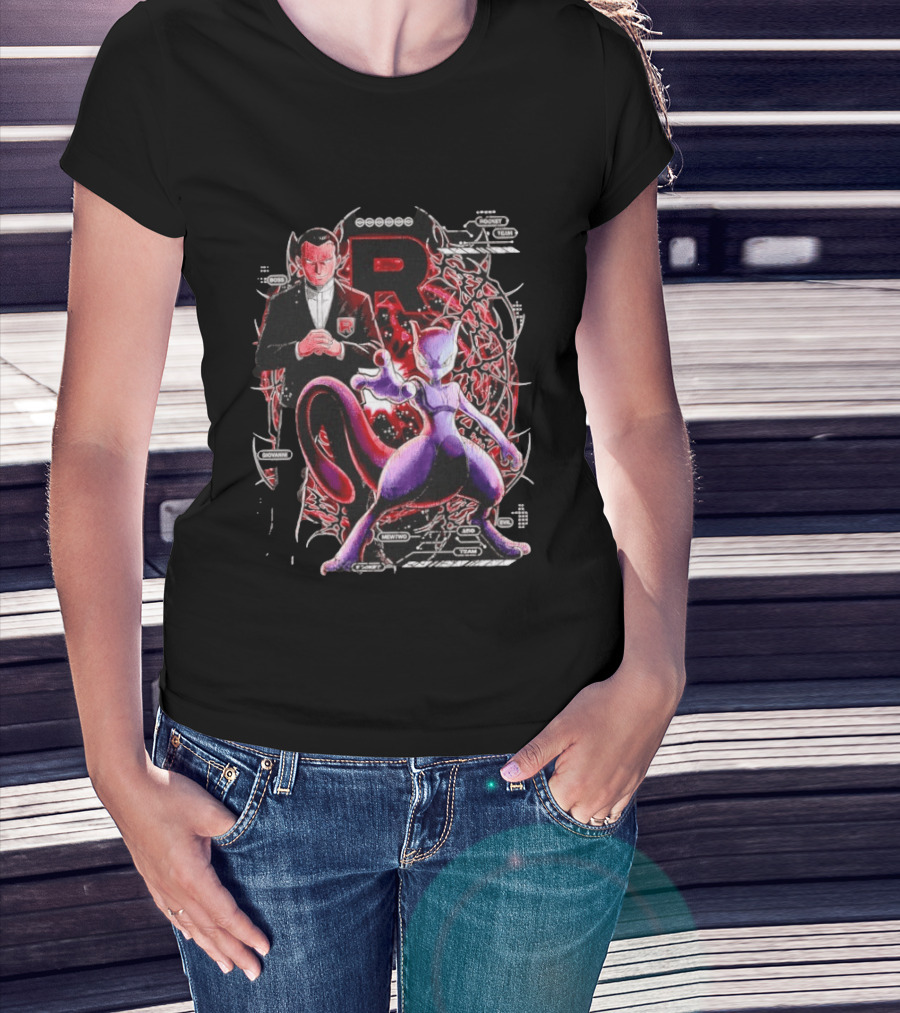 Giovanni Boss Team Rocket Mewtwo Dynamic Pokemon Collaboration T-Shirt