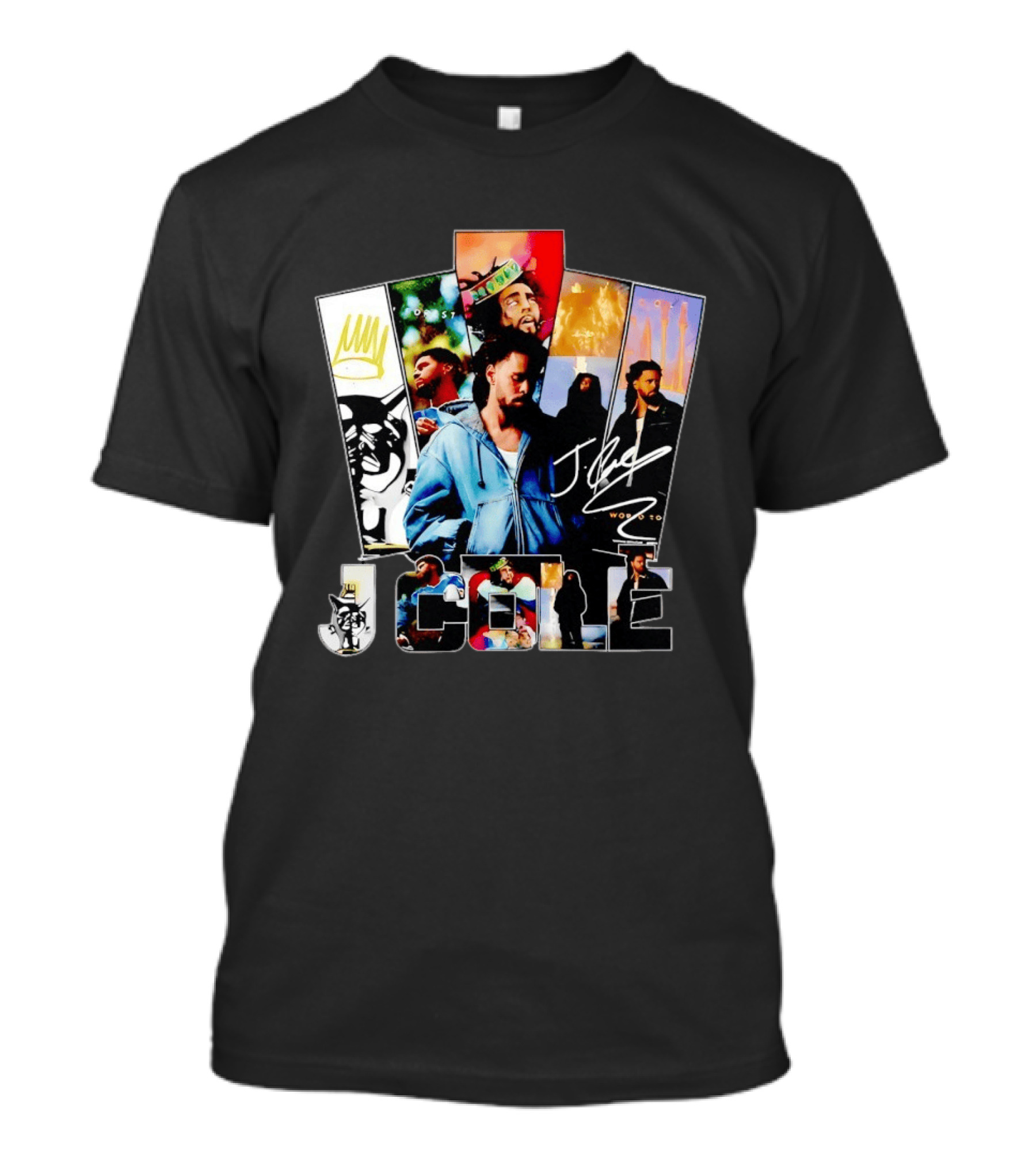 J Cole Woobst Collage Artwork With Crown And Signature T-Shirt