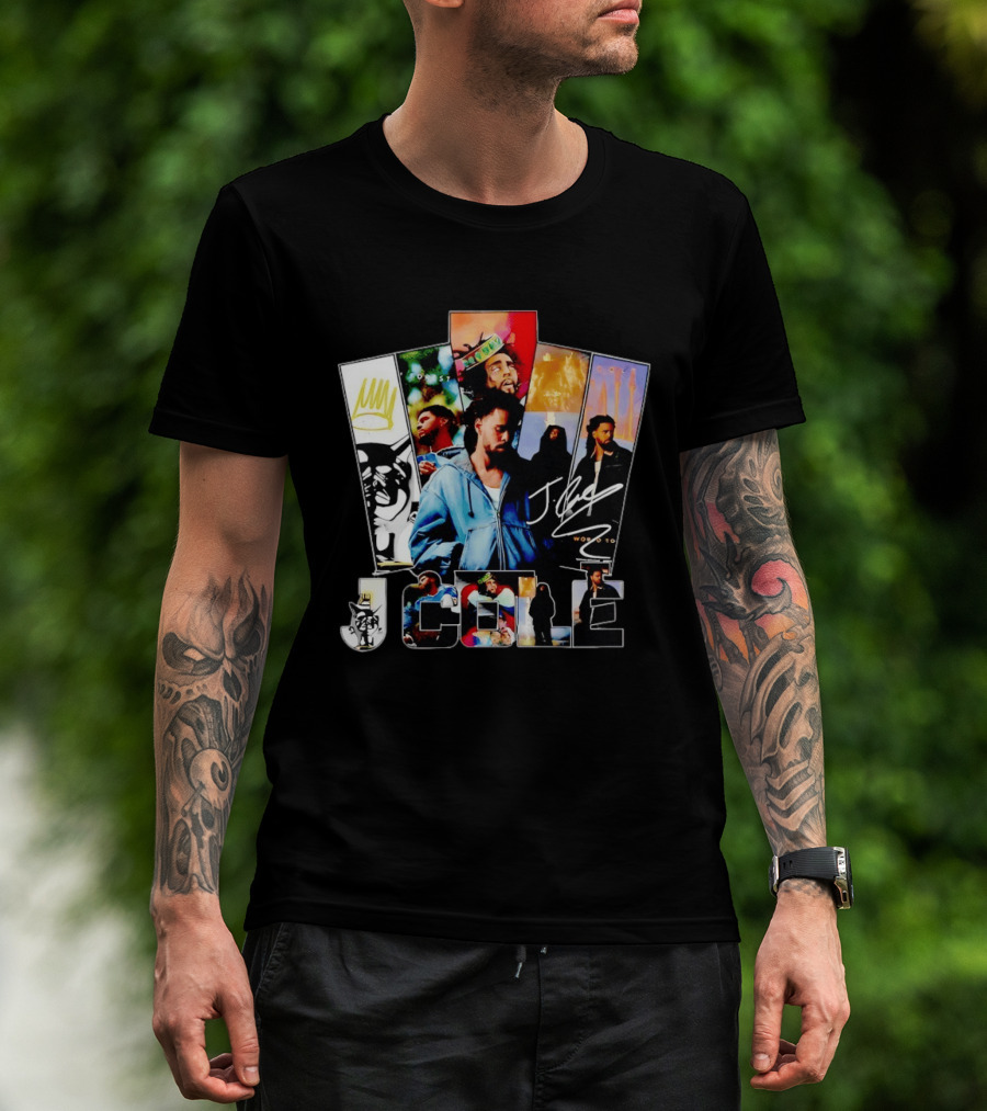 J Cole Woobst Collage Artwork With Crown And Signature T-Shirt