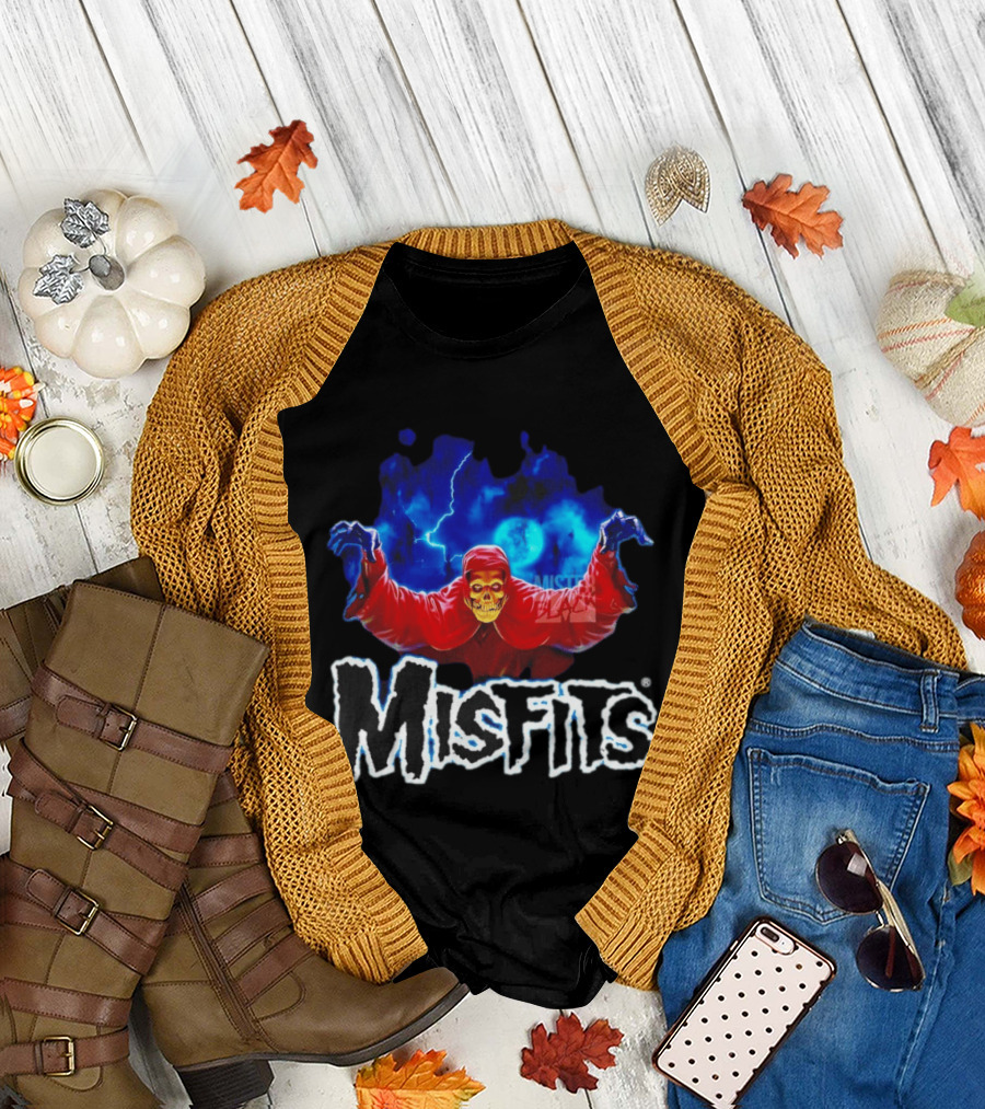 Misfits Crimson Ghost Punk Rock Lightning Glenn Danzig T-Shirt