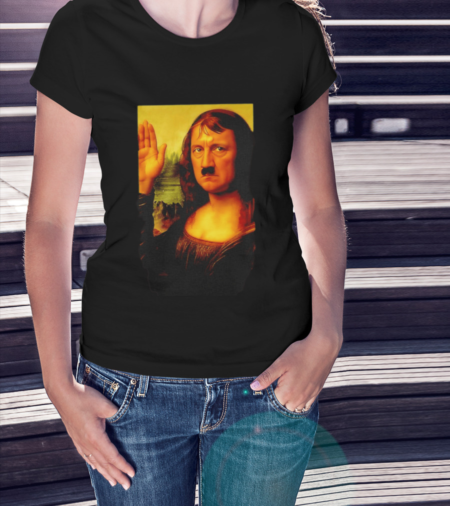 Mona Lisa Hitler Mashup Painting Iconic Fusion T-Shirt