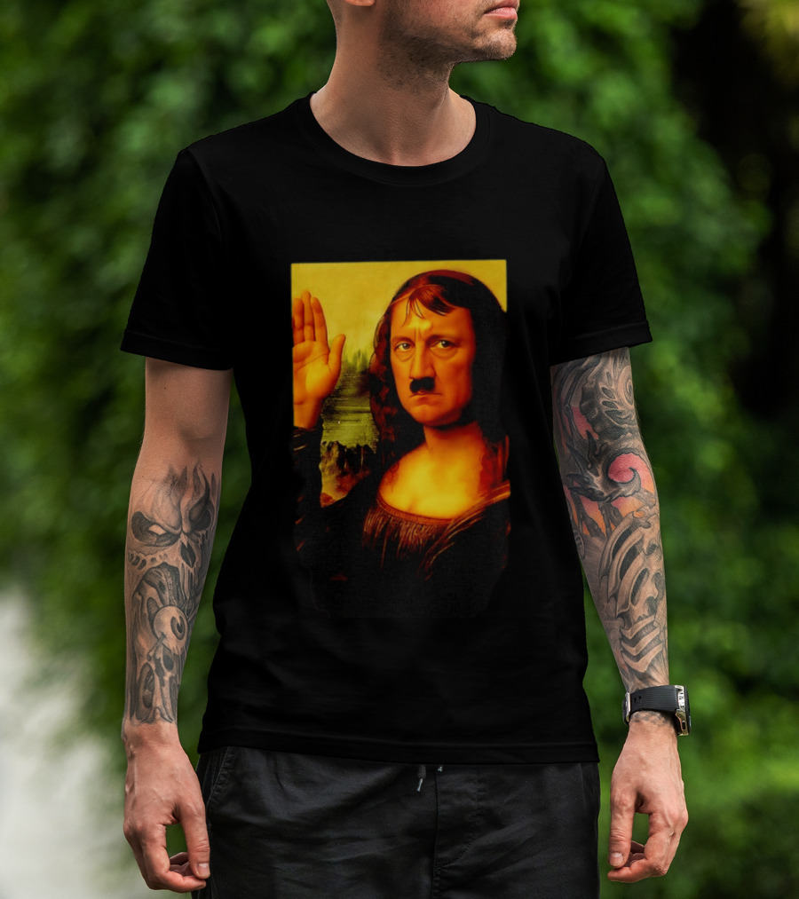 Mona Lisa Hitler Mashup Painting Iconic Fusion T-Shirt