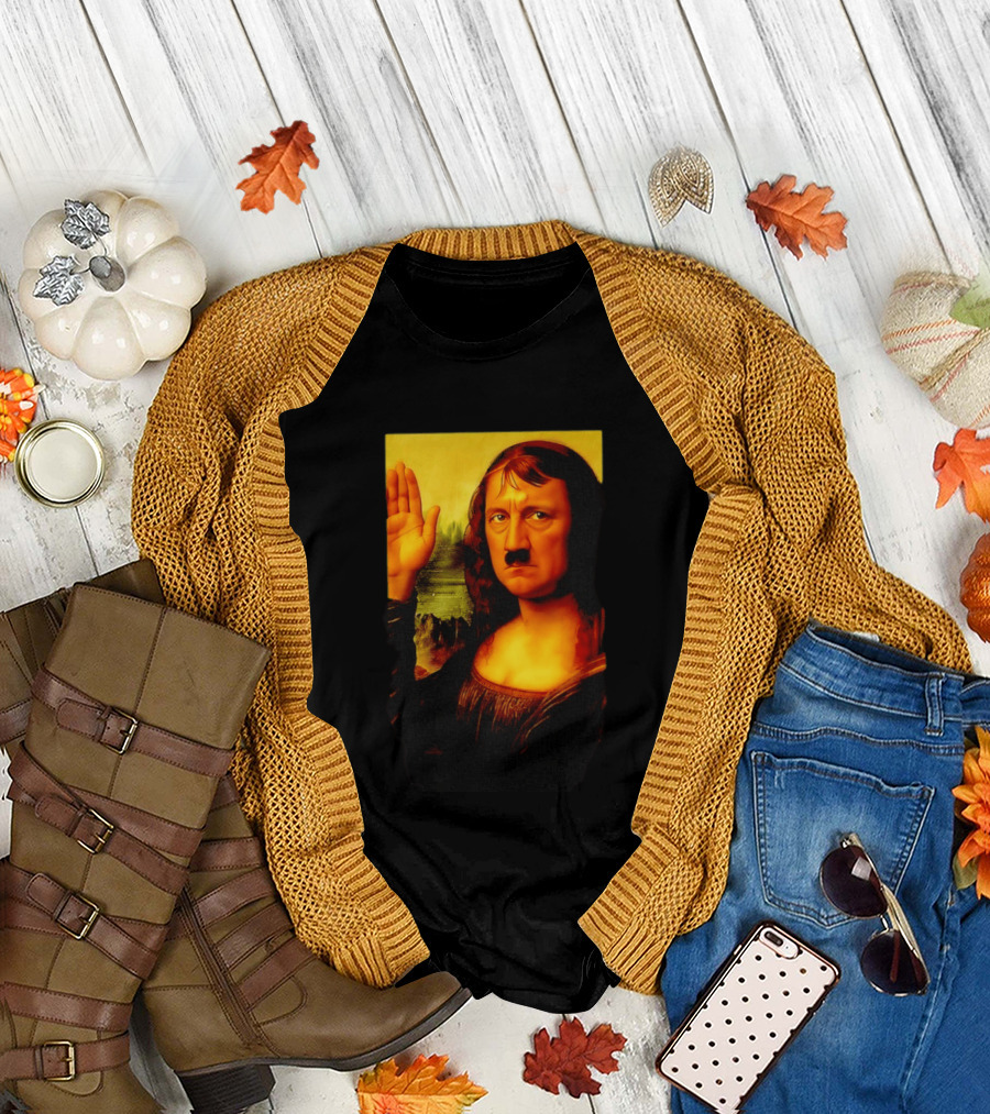 Mona Lisa Hitler Mashup Painting Iconic Fusion T-Shirt