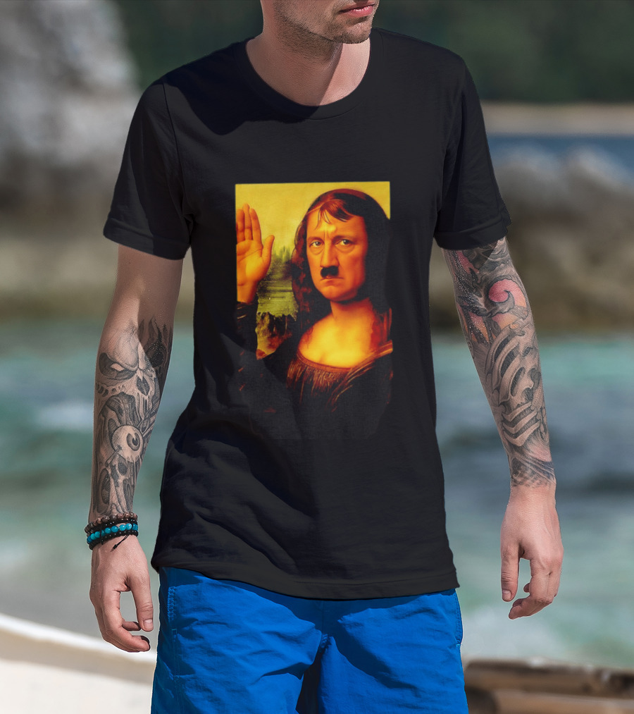 Mona Lisa Hitler Mashup Painting Iconic Fusion T-Shirt