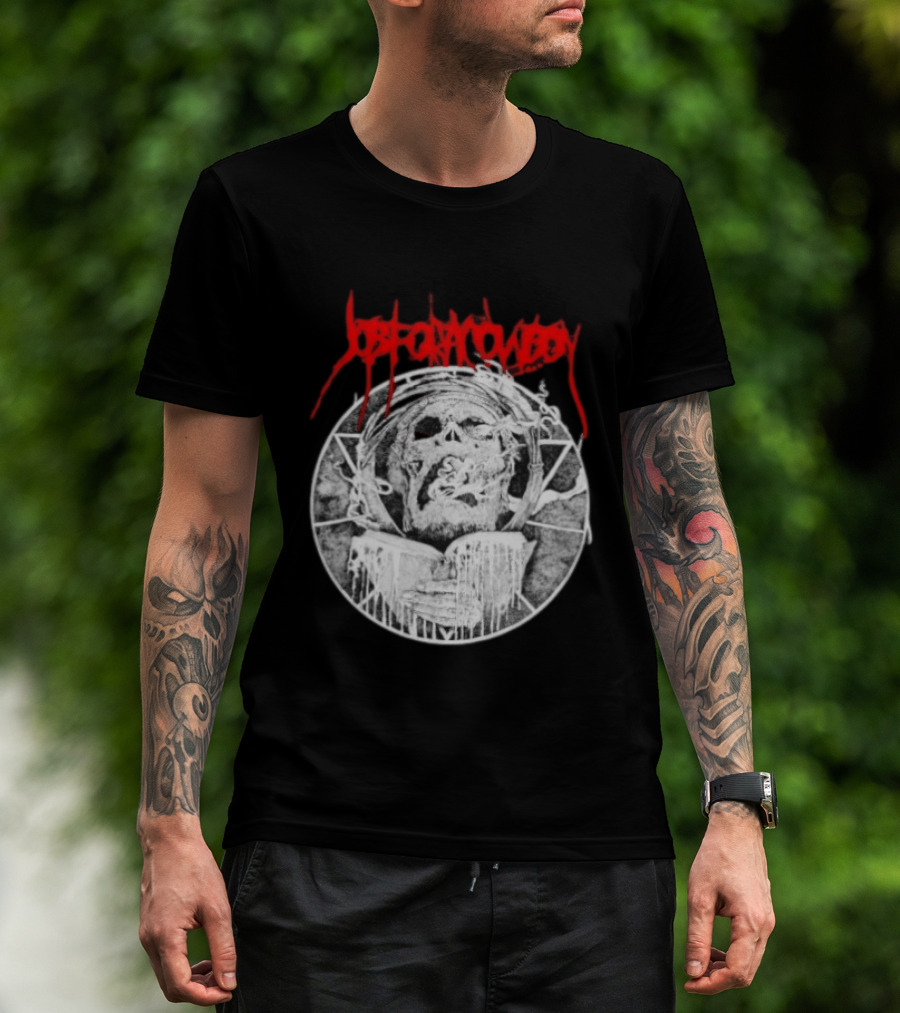 Job For A Cowboy Smoking Skull Death Metal T-Shirt