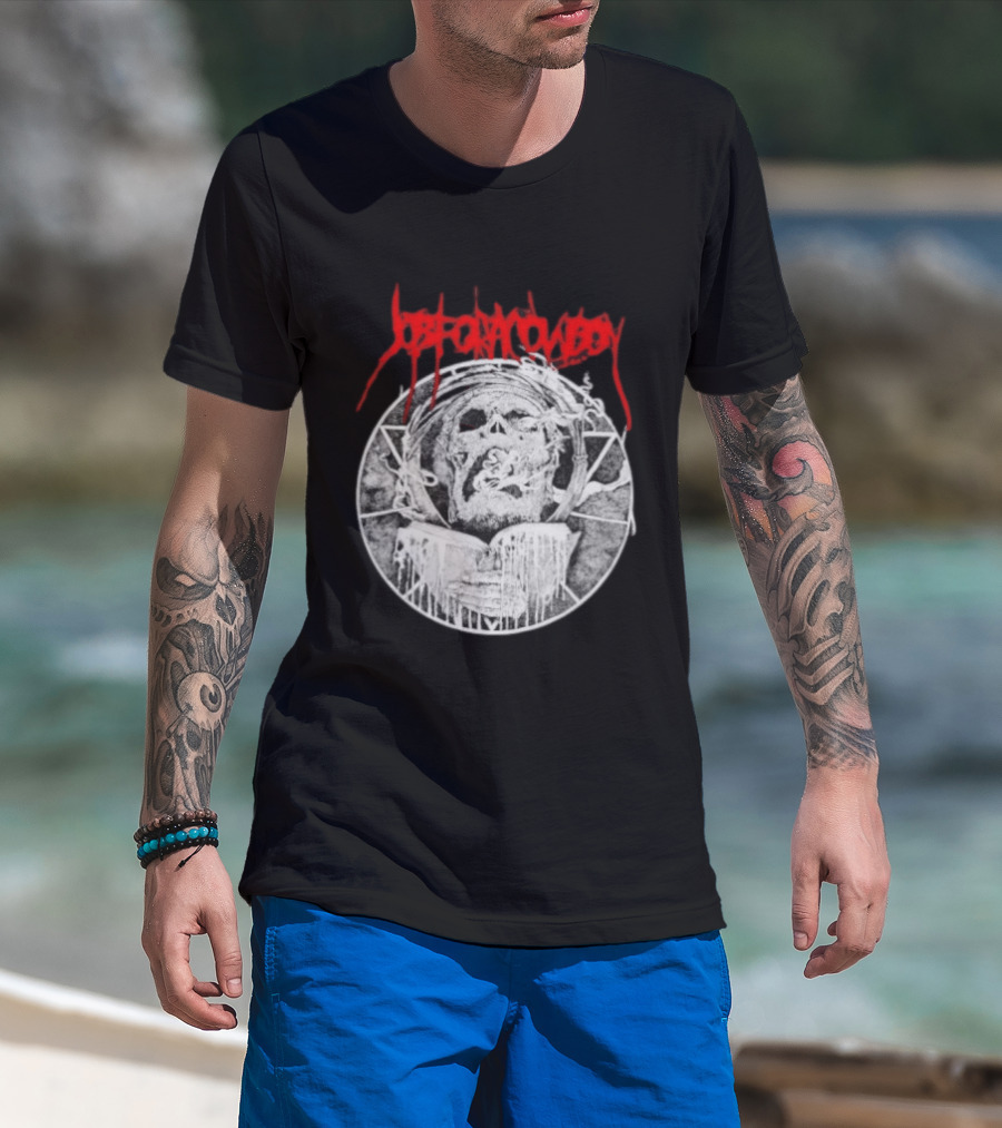 Job For A Cowboy Smoking Skull Death Metal T-Shirt