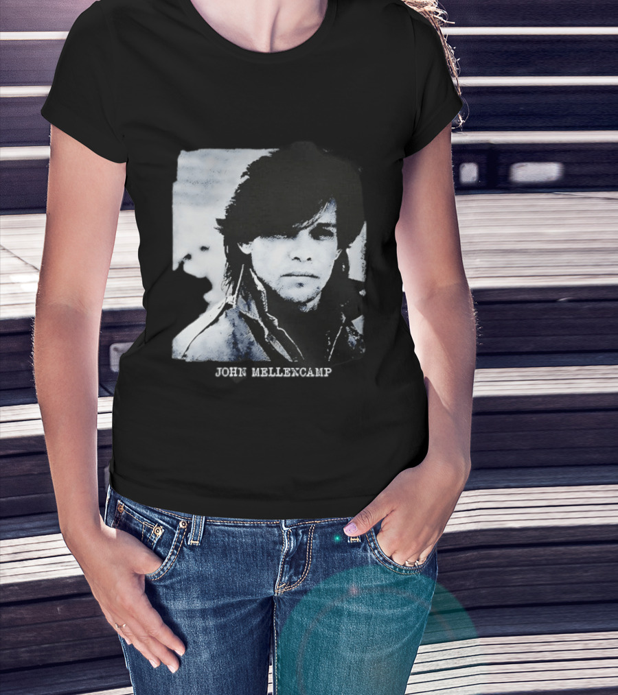 John Mellencamp Rock Music Singer Black And White T-Shirt