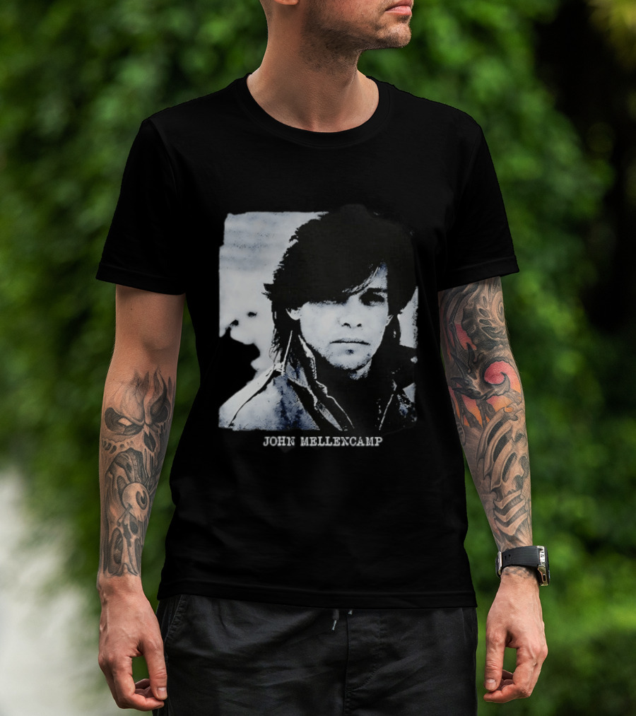 John Mellencamp Rock Music Singer Black And White T-Shirt