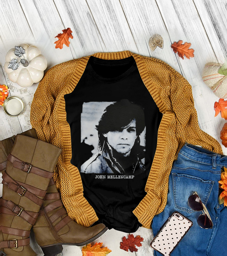 John Mellencamp Rock Music Singer Black And White T-Shirt