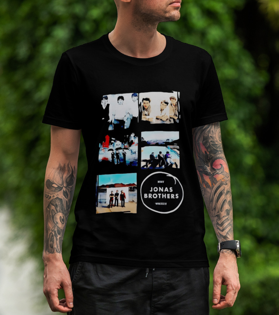 Jonas Brothers Collage MMV MMXXIV Music Band Photos Collection T-Shirt
