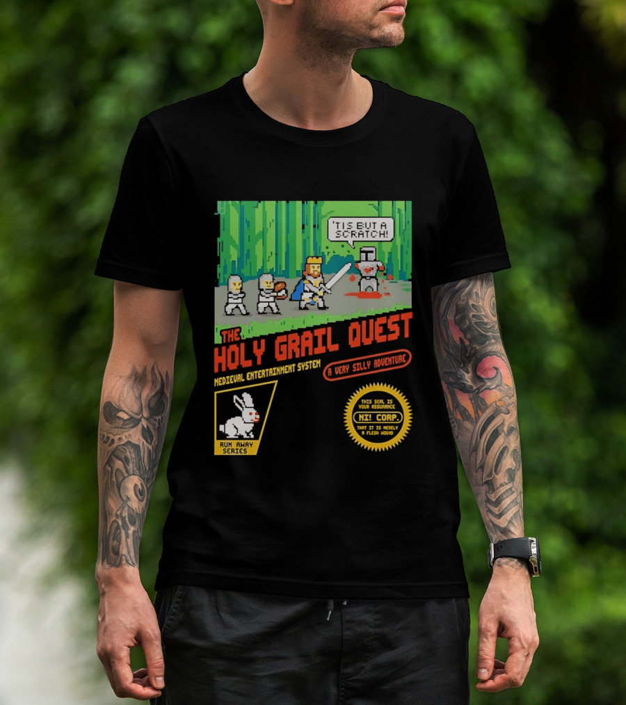 The Holy Grail Quest Medieval Entertainment System A Very Silly Adventure High Score T-Shirt