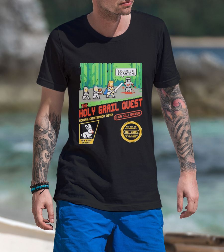 The Holy Grail Quest Medieval Entertainment System A Very Silly Adventure High Score T-Shirt